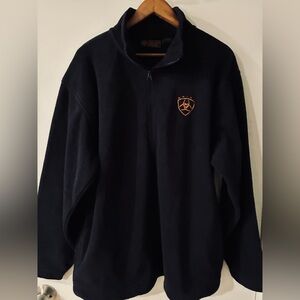 Ariat Black Fleece Quarter-Zip with Orange Logo